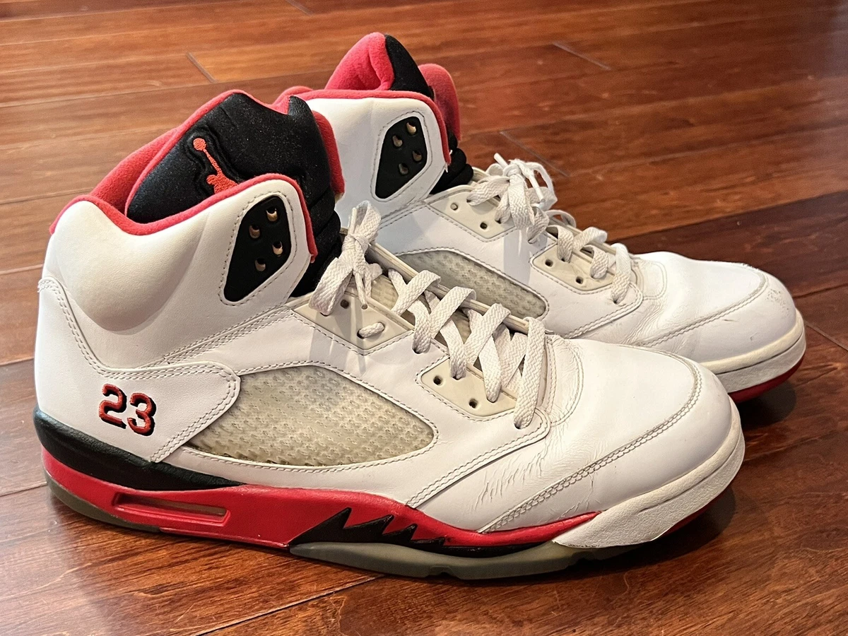 Air Jordan V - White - Fire Red - Black