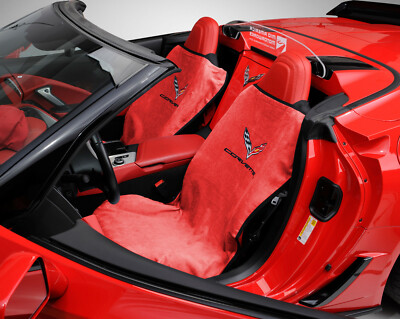 Terry Cloth Towel C7 Corvette Adrenalin Red Seat Armour Seat Cover W//Licensed C7 Logo