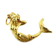 14K Gold Mermaid with Movable Tale Charm