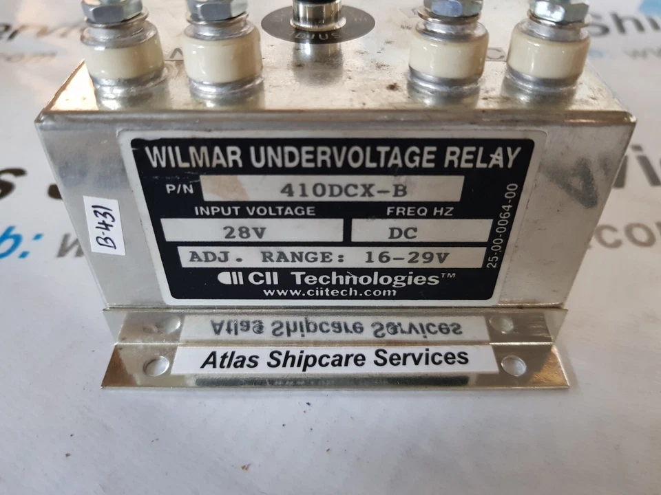 WILMAR UNDERVOLTAGE RELAY 410DCX-B - Image 2 of 3