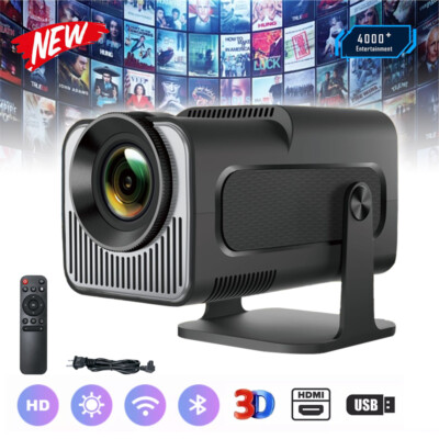 Mini 4K Android 11 Home Projector Native 1080P 390ANSI HY320 Wifi6 BT5.0 US