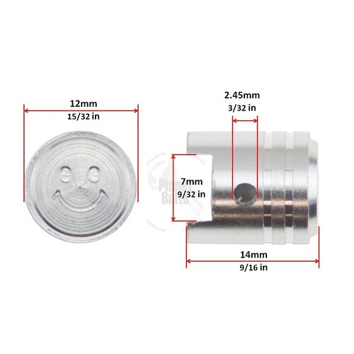 Silver 2x Valve Cap Cover Tire GSXR 600 750 Ninja R1 R6 Lid Piston Smiley CNC - Picture 2 of 4