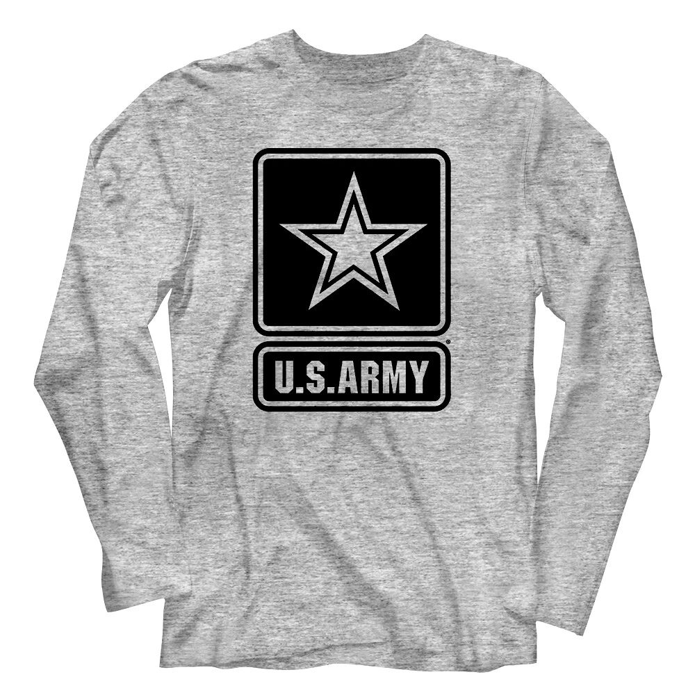 US Army Star Badge Logo Men s Long Sleeve T Shirt America Military
