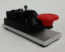 Black-Red Camelback Morse Code Key W/ Aluminum Base