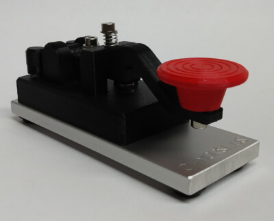 Black-Red Camelback Morse Code Key W/ Aluminum Base