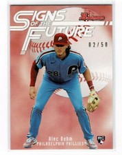 2021 BOWMAN THROUGH THE YEARS VARIATION ALEX BOHM RC 02/50 PHILADELPHIA PHILLIES