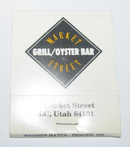 Vintage Matchbook Cover SLC Salt Lake City, Utah UT Grill/Oyster Bar Market St.