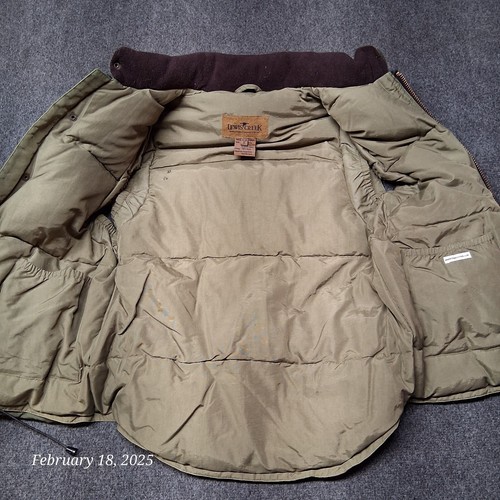 Lewis Creek Wax Cotton Goose Down Puffer Vest Men Size Small Green Hunting - Picture 7 of 8
