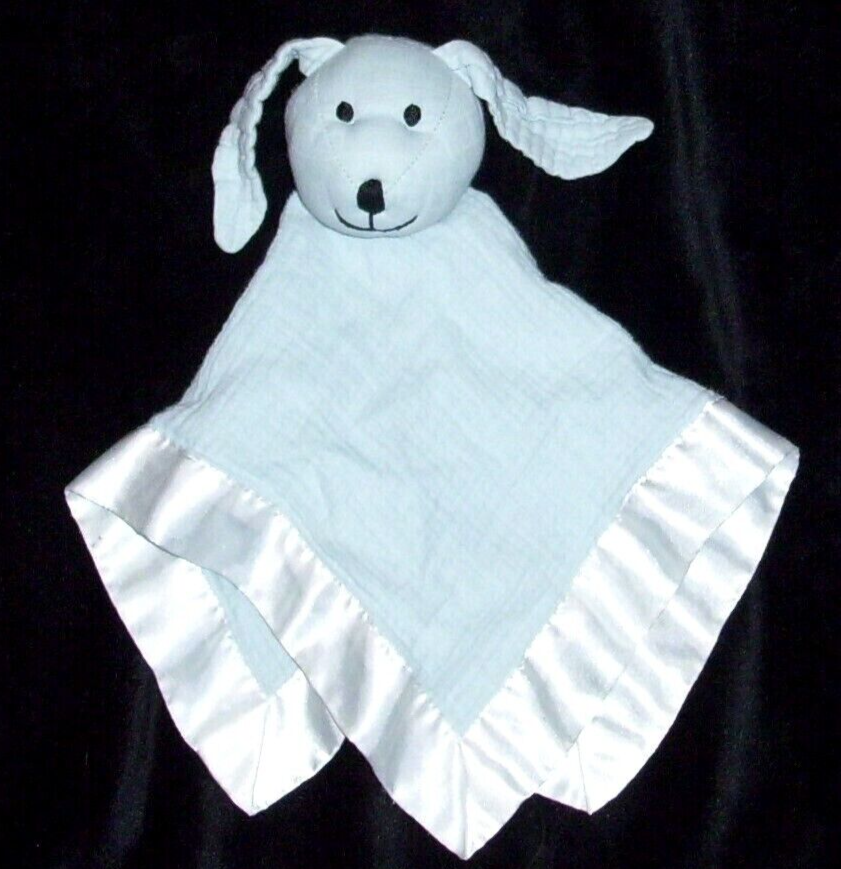 Aden Anais Blue Dog Bunny Musy Mate Baby Blanket Satin Trim