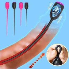 Urethral Penis Male Expander Stretcher Beads Silicone Electric Plug Dilator BDSM