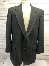 Stafford Men's Dark Gray Wool Stripe Blazer Sport Coat Suit Jacket 43R W36