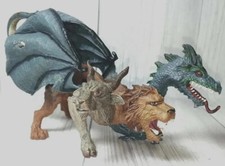 Safari Ltd Chimera Mythical Realms 3 Headed Dragon lion Goat Figure