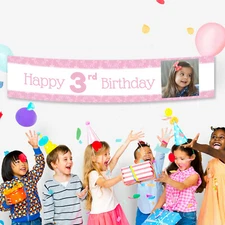 3rd Birthday Fabric Party Banner Birthday Personalised Decorations Customised