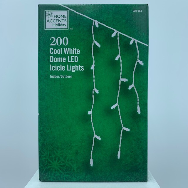 Home Accents Holiday 200 Cool White Dome LED Icicle Lights Indoor
