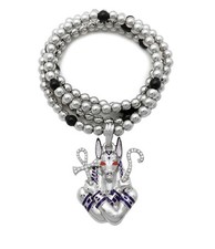 NEW EGYPTIAN ANUBIS PIECE WITH 6mm 30" CCB BEAD NECKLACE
