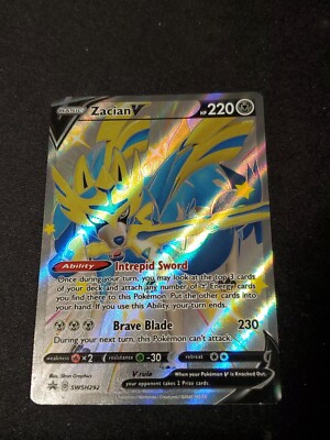 SHINY Zacian V Crown Zenith Promo SWSH292 plus Code Card. | eBay