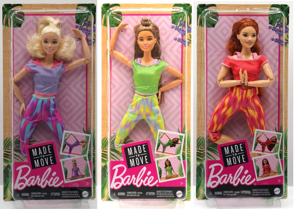 + BARBIE Doll - MATTEL - Made To Move Yoga Fitness Outfit Choose: GXF04