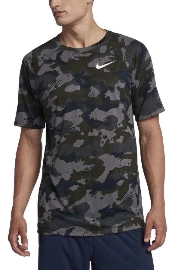 Nike DRY Men s Camo Legend Short Sleeve Training T Shirt Grey