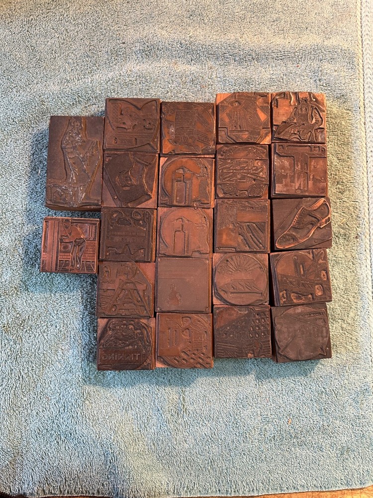 Lot of 22 Brass Hand Stamps 2