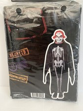 Adult Halloween SKELETON Costume BLACK Gown One Size Fits Most Sealed NEW