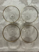 Four MOSER Bohemian Handmade Crystal Cordial  Glasses Lloyd Pattern RARE  EUC