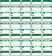 Quality control labels Calibrated, signed and date