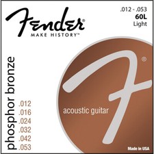 Fender 60L Phosphor Bronze Light Acoustic Guitar Strings 12-53 