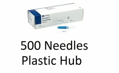 500 Monoject Kendall Plastic Hub Dental Medical Needles 30G Short Blue USA