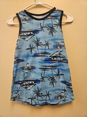 #ad Wonder Nation Tank Top Boys Size L 10 12 Husky Blue Sleeveless $5.60