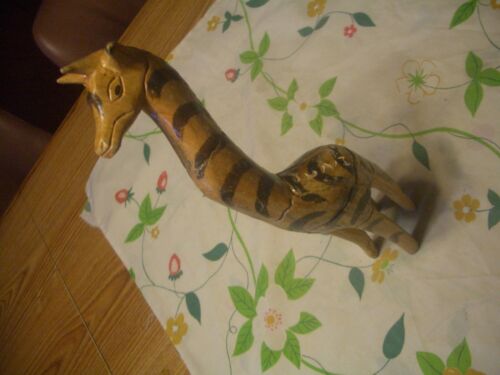 BEAUTIFUL HEAVY HARDWOOD GIRAFFE, 13 1/2 INCHES TALL, NICE, L@@K!! - Picture 2 of 3