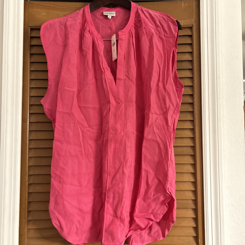 The Odells Solid Pink Top  V-Neck Pullover Sleeveless Size Medium NWT $166