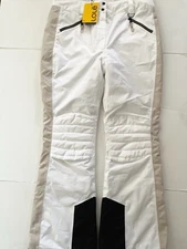 Lole Snow Ski Pants Women XL White Quilted Knee Zip Hand Pockets Snowboarding
