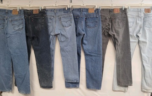 LOT OF 18 LEVIS DENIM JEANS 501 505 517 550 DISTRESSED 90s Y2K VTG USA & MEXICO