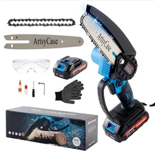 Mini Chainsaw 6-Inch Cordless, Portable Chainsaws, Small Handheld Chain Saw for 