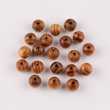 100 Natural Pattern Round Wood Beads BurlyWood 12mm Jewelry Making Kids Crafts