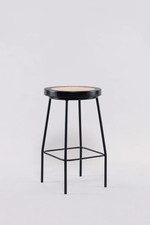 Rattan + Teakwood (Black Colour) Counter Stool (Set of 2) - New - Clearance