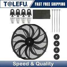 16Inch Electric Radiator Cooling Fan Thermostat Kit 3500 CFM Reversible Push 12V