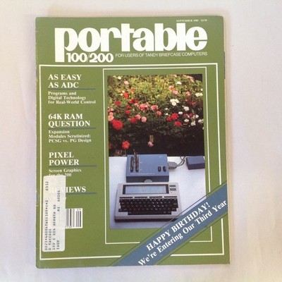 Vintage Sep 1985 Portable 100/200 Tandy Briefcase Users Magazine Third Birthday