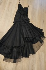  Vintage Lilly Rubenstein Little Black Strapless Prom Dress ,Sequins, Sz 4