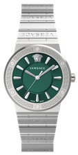 Versace Watch Greca Logo Ladies Green Dial Steel 38mm Swiss Quartz WR