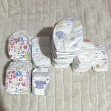 Set of 61 Size 1 and 2 Baby Disposable Diapers, Multicolor, Basic Type,