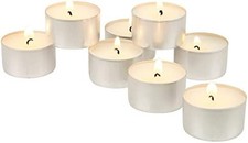 Stonebriar White Unscented Smokeless Long Burning Tea Light Candles,8h Burn Time