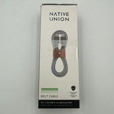 Native Union Belt Cable 4' USB-C to USB-C 60W Cable - Zebra OPEN BOX