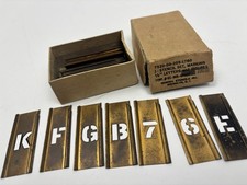 Vintage Brass 1/2 Stencil Set Numbers Letters...