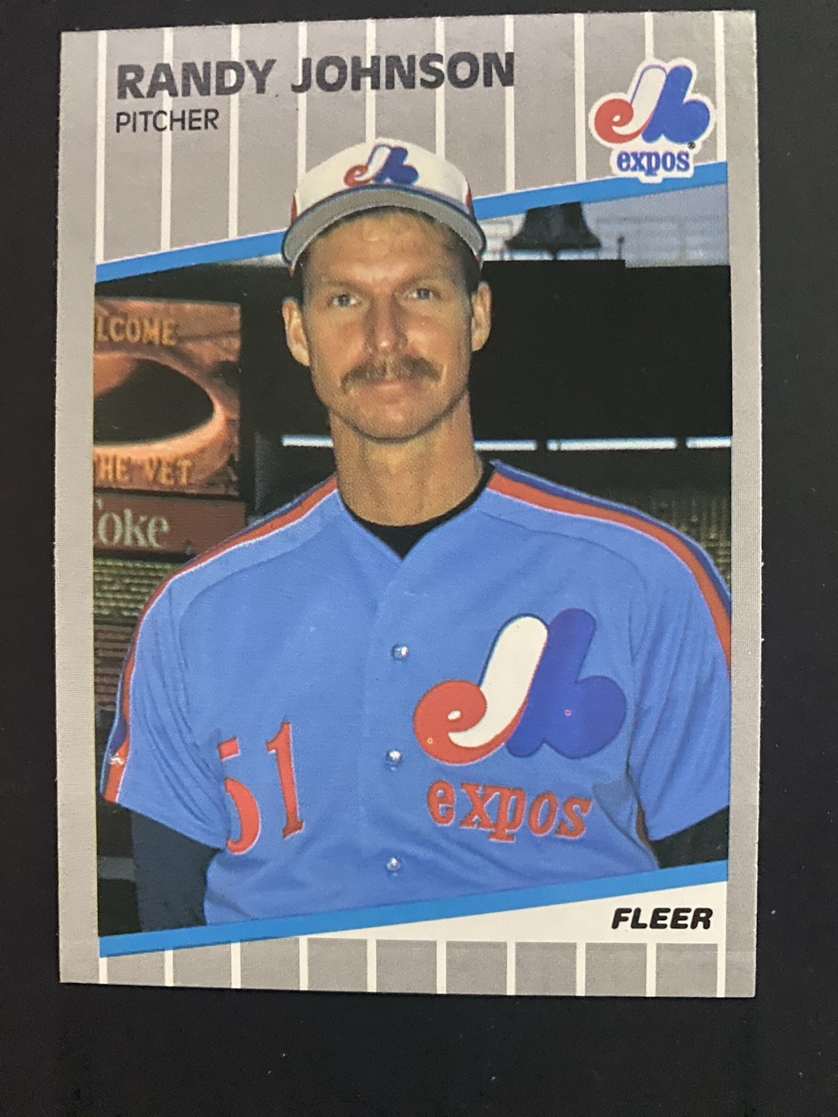 1989 Fleer Randy Johnson Rookie RC Marlboro Ad Error Black Box Expos