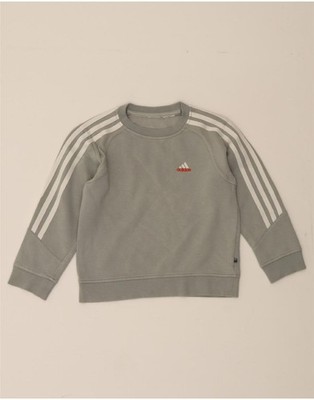 Adidas Jungen Sweatshirt Pullover 7-8 Jahre Grau Baumwolle BO02