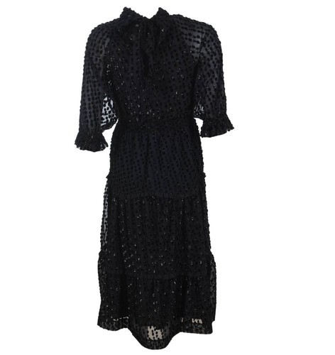 DAY BIRGER ET MIKKELSEN Dress Black Sheer Glitter Size 36 / Small RH 284 - Picture 4 of 6