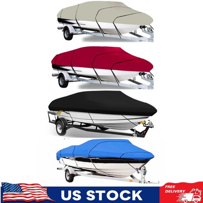 #ad 4 Color Trailerable Boat Cover Waterproof Marine Grade For V Hull Runabout $35.88