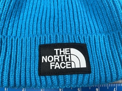 The North Face Hat Beanie Womens One Size Blue Knit Cuffed 