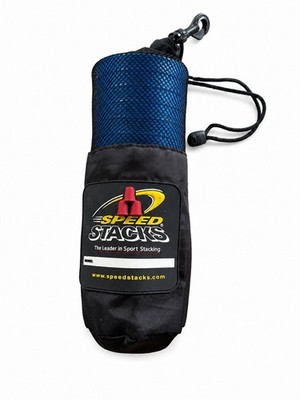 SPEED STACKS Set of 12 Blue & Black Cups with Carrying Bag ( Read 1 Cup Cracked